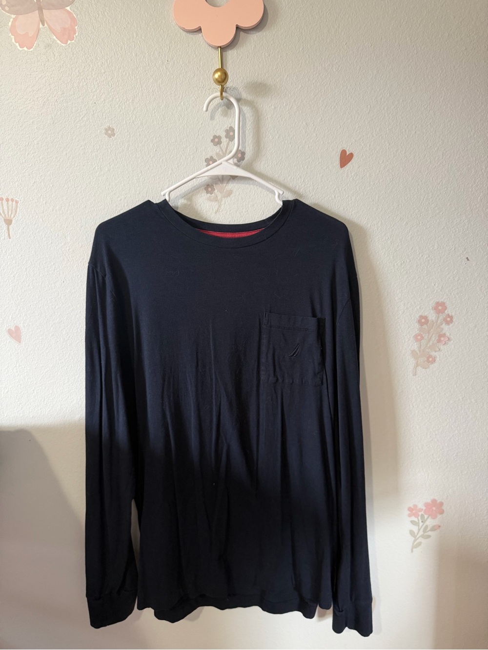 Nautica Black Long-Sleeve Pocket Tee